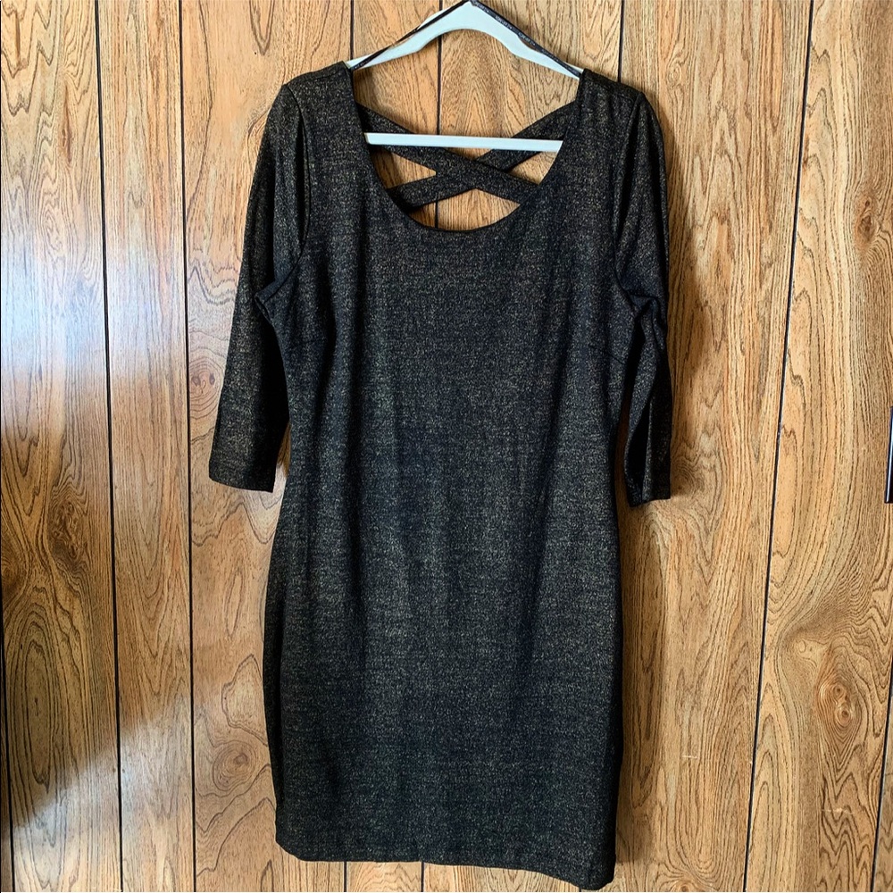 FOREVER 21 | Plus Size 3/4 Sleeve Bronze Dress
